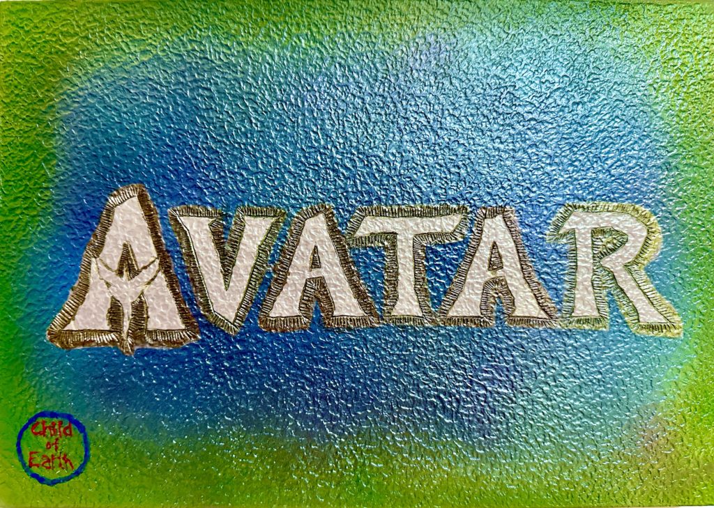 Avatar artwork inspired by Avatar The Way of Water in blue and green tones